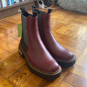 NWT Sam Edelman Burgundy & Black Boots BRAND NEW